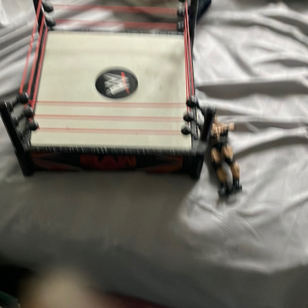 WWE Wrestling Ring Playset with Red Ropes